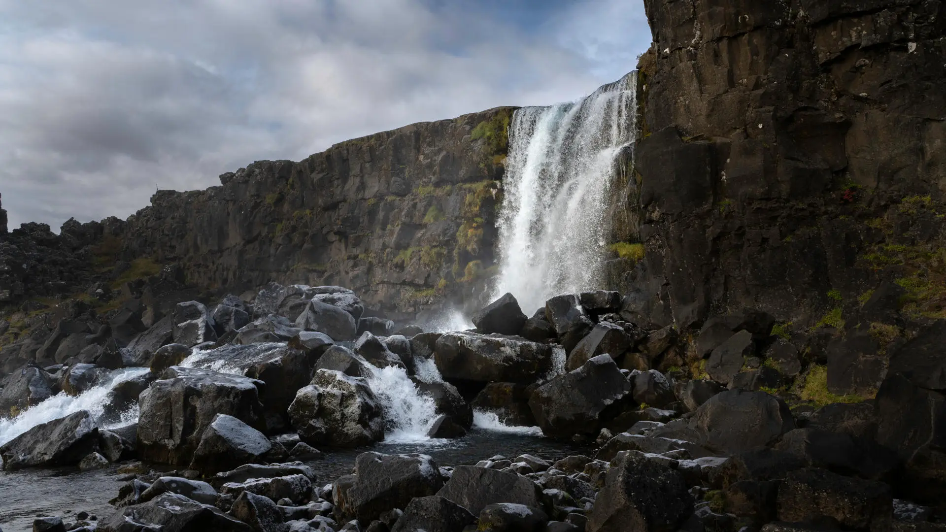 Waterfall falling over the edge of a continental plate